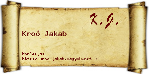 Kroó Jakab névjegykártya